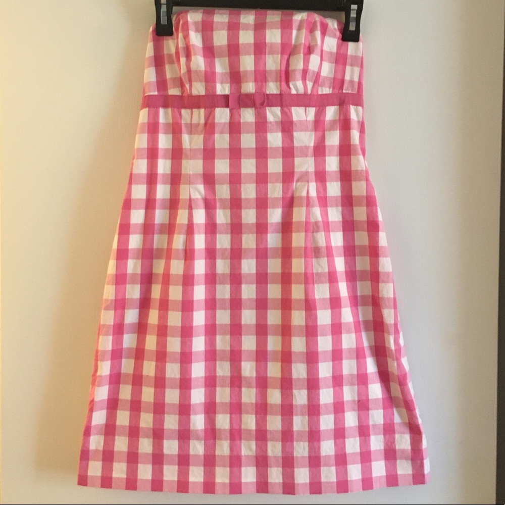 Lilly Pulitzer Pink Gingham Strapless Dress Size 6